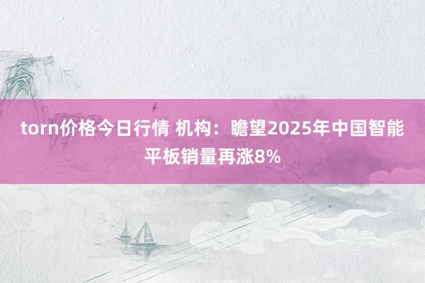 torn价格今日行情 机构：瞻望2025年中国智能平板销量再涨8%